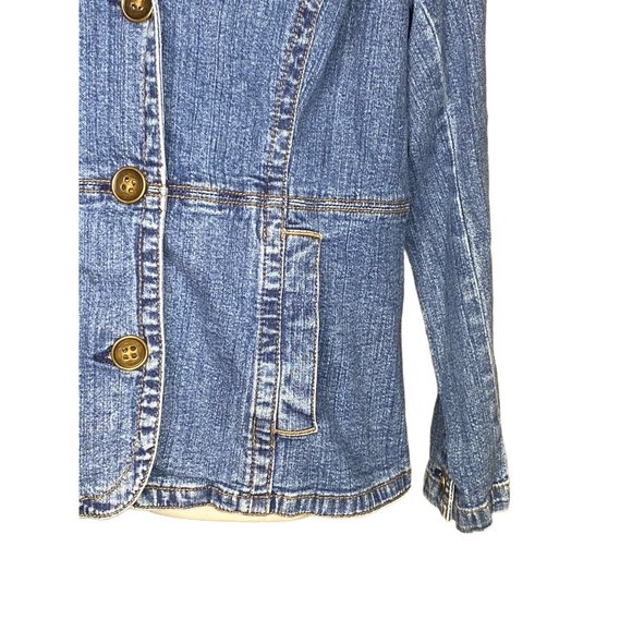 St John’s Bay Petite Denim Pleated Woman’s Jacket PL - Picture 4 of 12